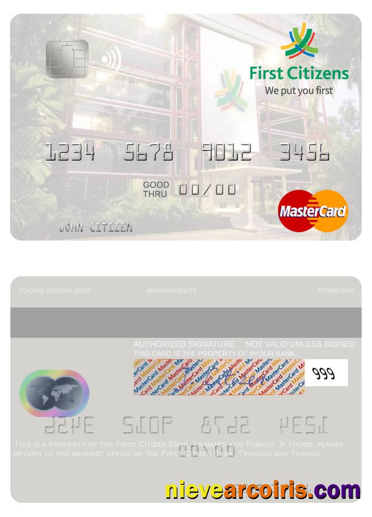 Trinidad And Tobago First Citizes Bank Mastercard Preview