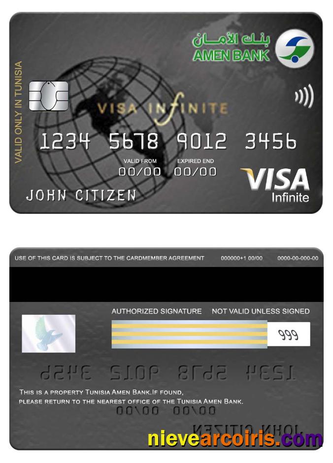 Tunisia Amen Bank Infinite Visa Card Preview
