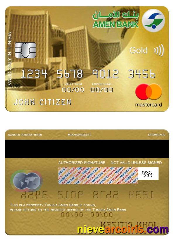 Tunisia Amen Bank Mastercard Gold Preview
