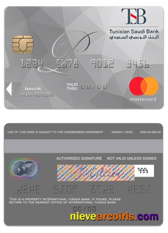 Tunisia International Tunisia Bank National Platinum Mastercard Photolook
