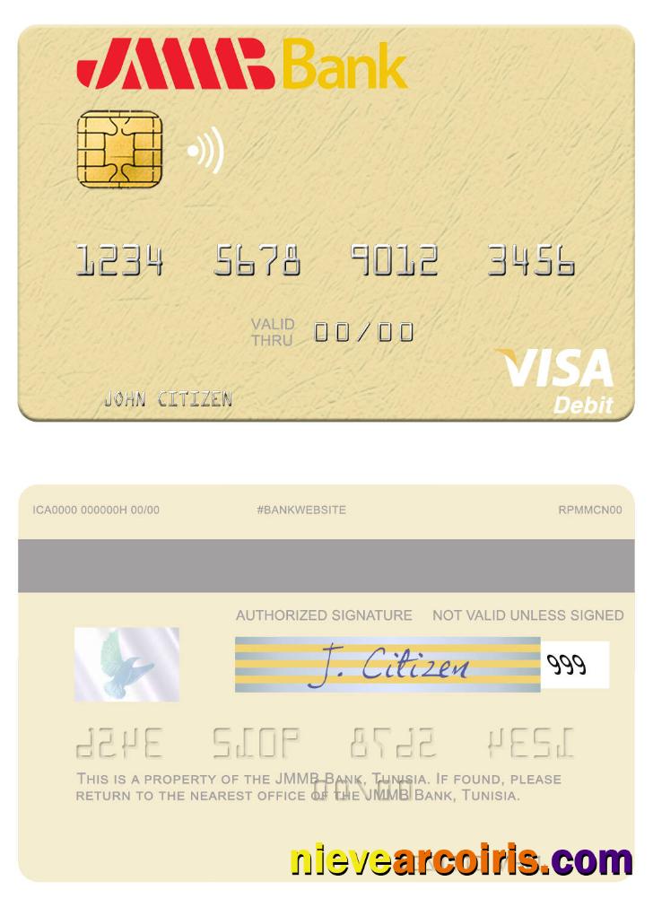 Tunisia JMMB Bank Visa Debit Card Photolook