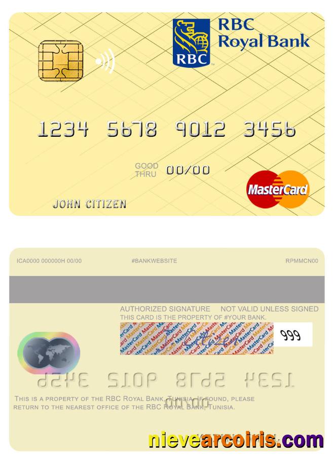 Tunisia RBC Royal Bank Mastercard Sample