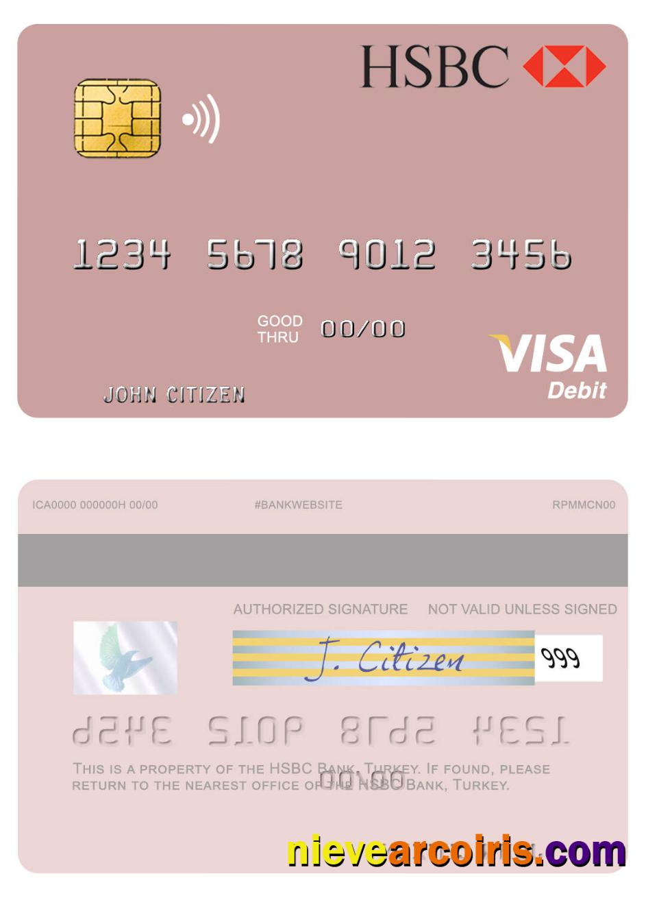 Turkey HSBC Bank Visa Debit Card Preview