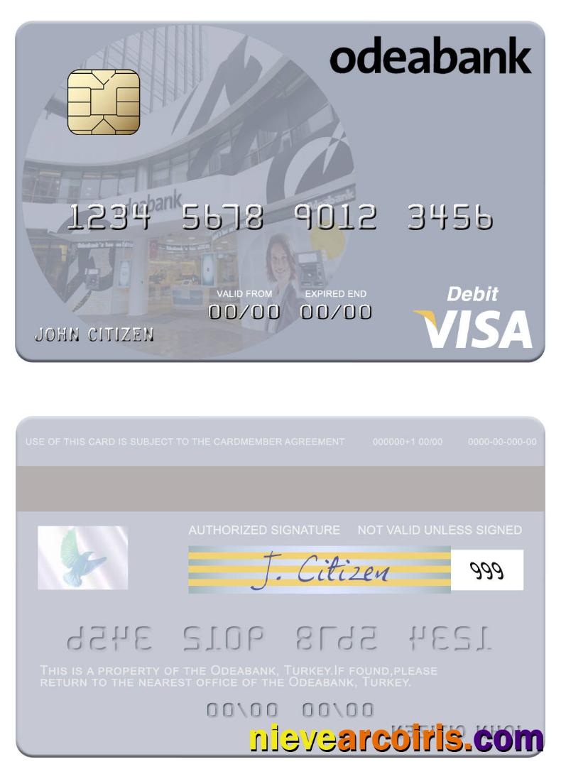 Turkey Odeabank Visa Debit Card Preview