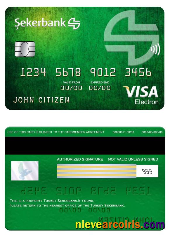 Turkey Sekerbank Visa Electron Card Photolook