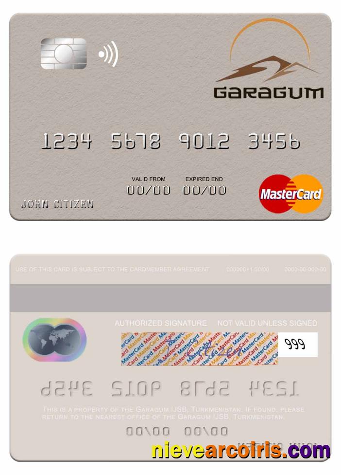 Turkmenistan Garagum IJSB Mastercard Sample