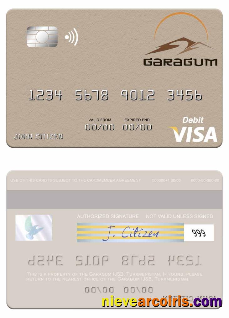 Turkmenistan Garagum IJSB Visa Debit Card Photolook