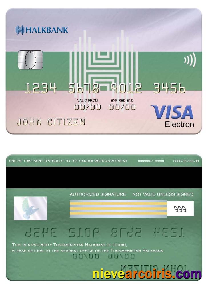 Turkmenistan Halkbank Visa Electron Card Photolook
