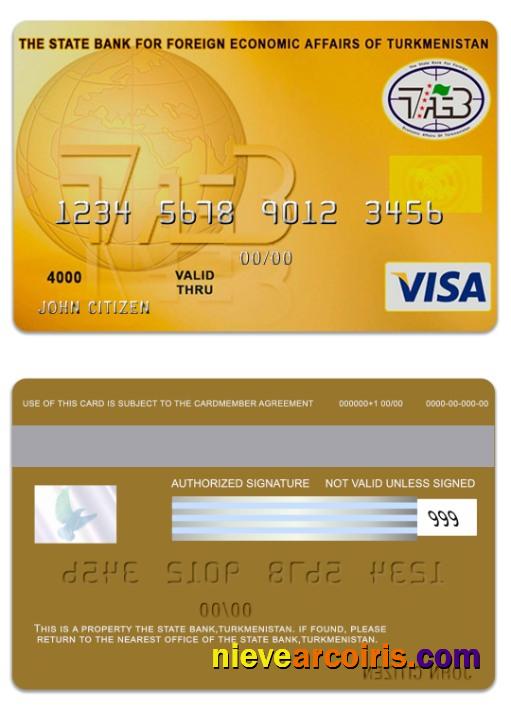 Turkmenistan The State Bank Visa Card Preview