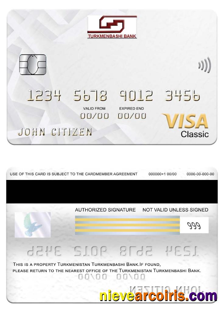 Turkmenistan Turkmenbashi Bank Visa Classic Card Preview