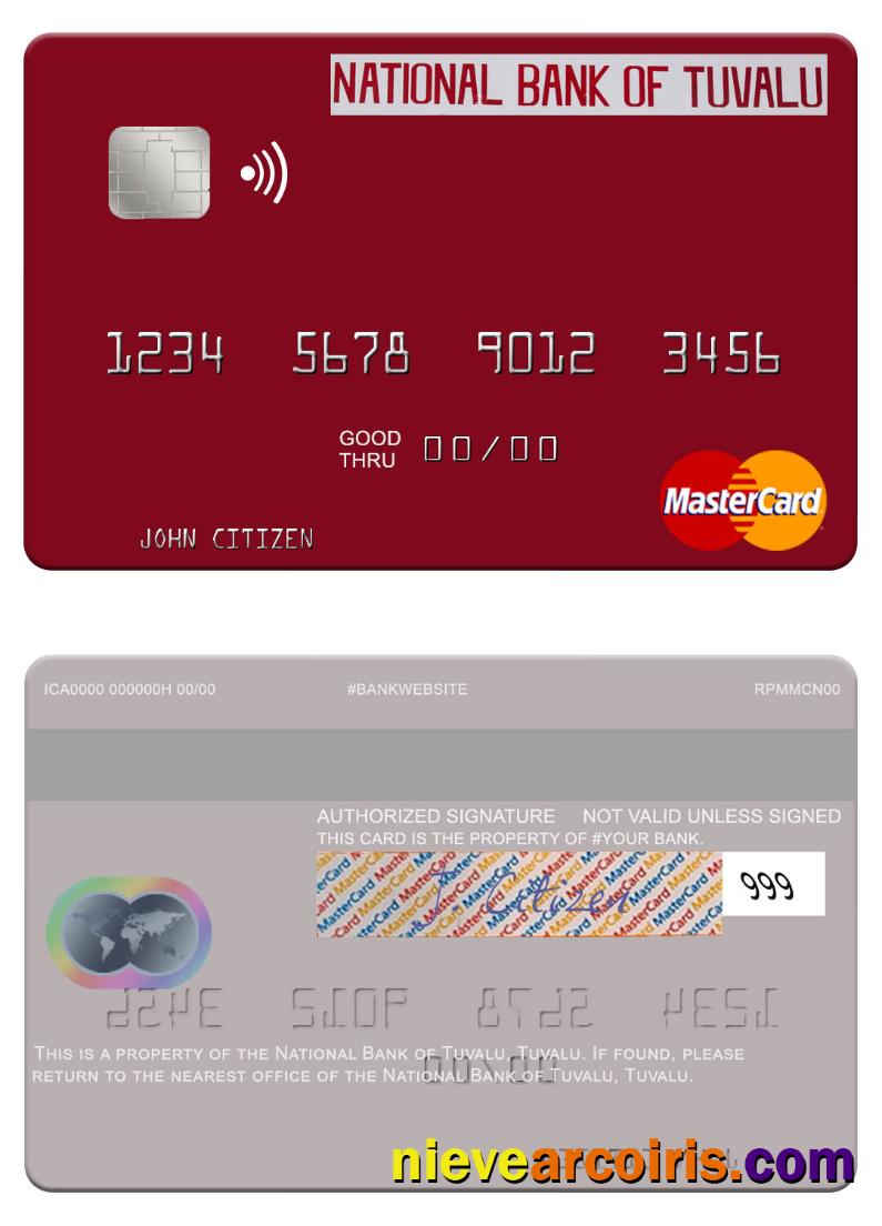 Tuvalu National Bank Of Tuvalu Mastercard Template