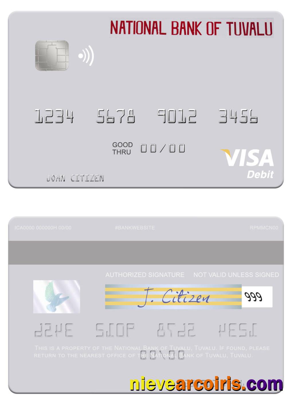Tuvalu National Bank Of Tuvalu Visa Debit Card Preview