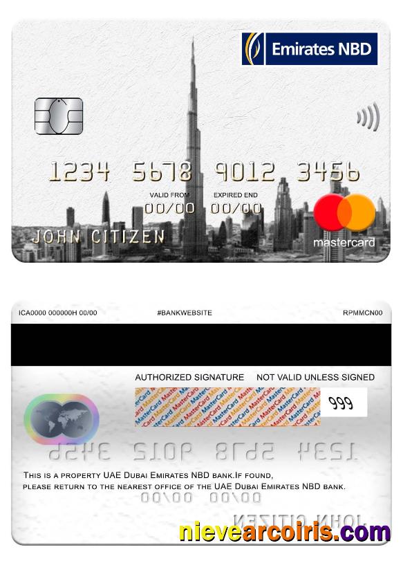 UAE Dubai Emirates NBD Bank Mastercard Preview