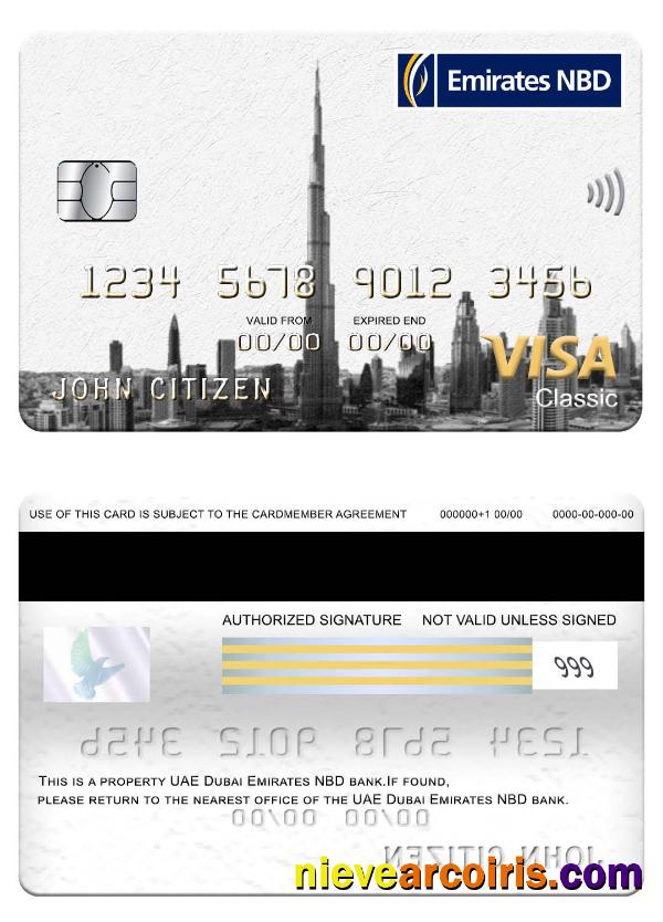 UAE Dubai Emirates NBD Bank Template