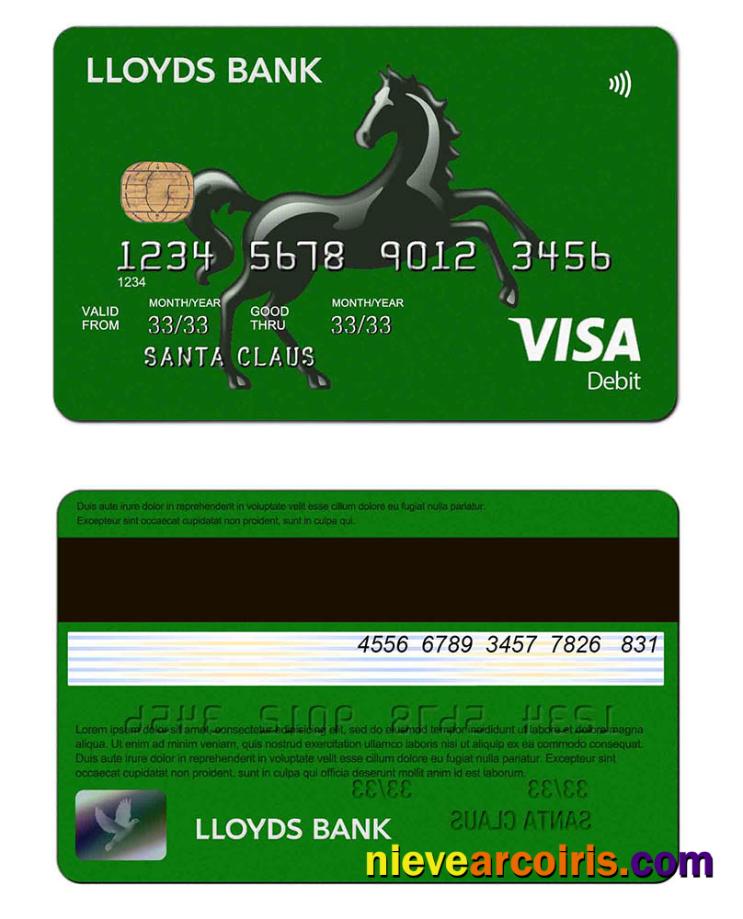 UK Lloyds Bank Credit Card Template