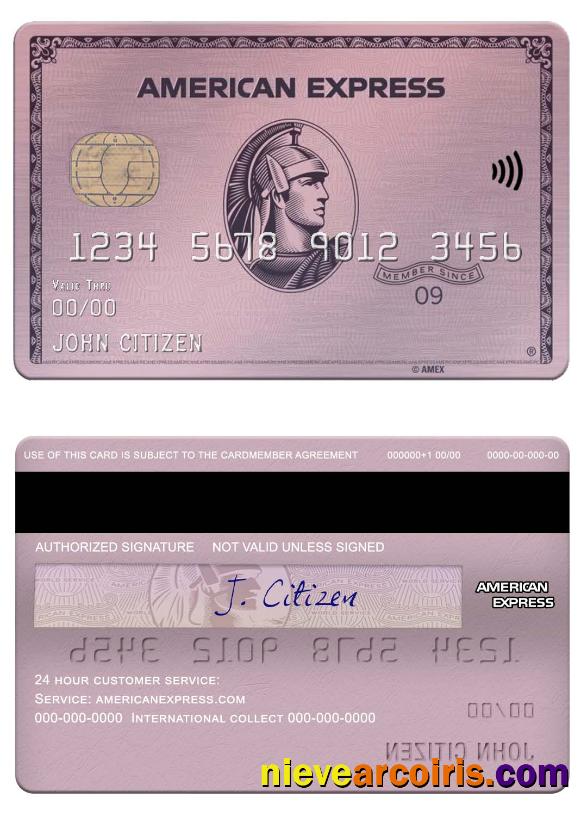US ADP Earnings Bank American Express Rose Gold Card Template