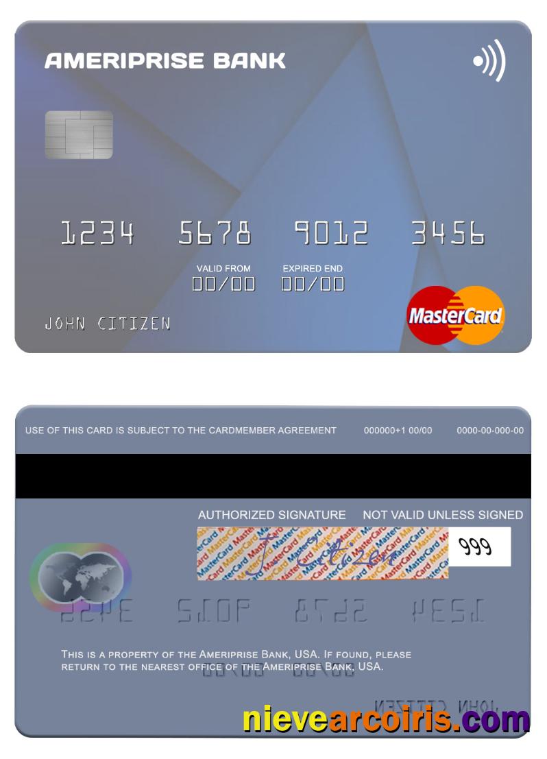 USA Ameriprise Bank Mastercard Preview