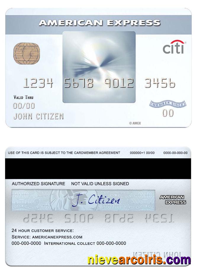 USA CITIbank Amex Everyday® Credit Card Sample