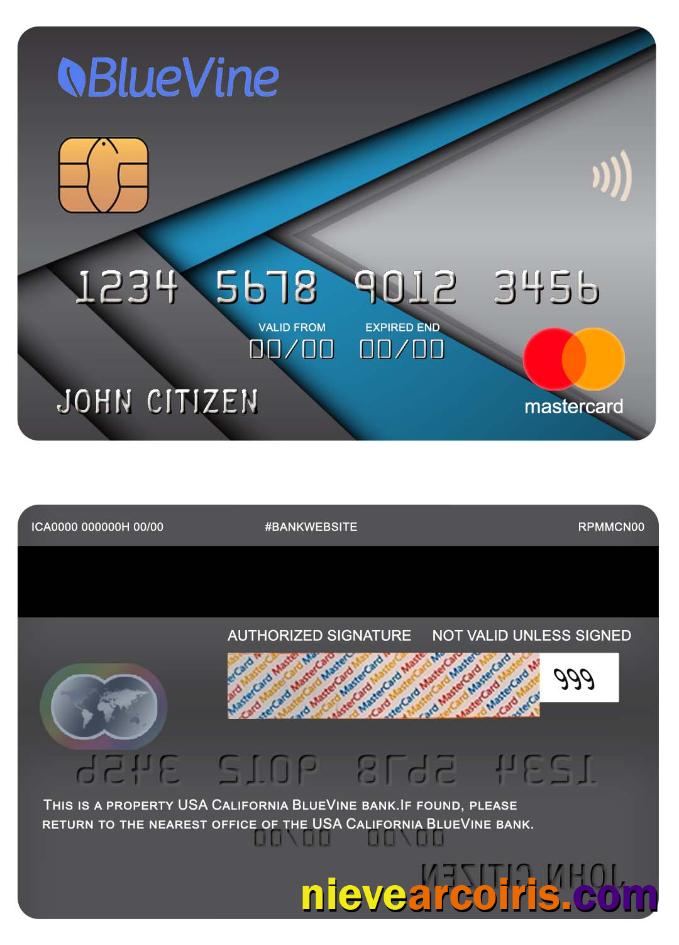 USA California BlueVine Bank Mastercard Photolook