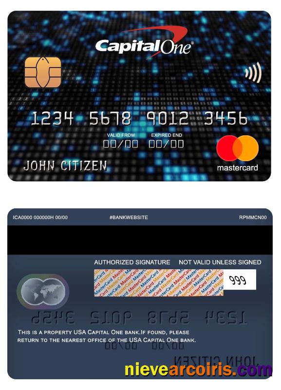 USA Capital One Bank Mastercard Template