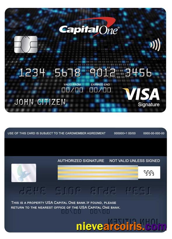 USA Capital One Bank Visa Signature Card Photolook