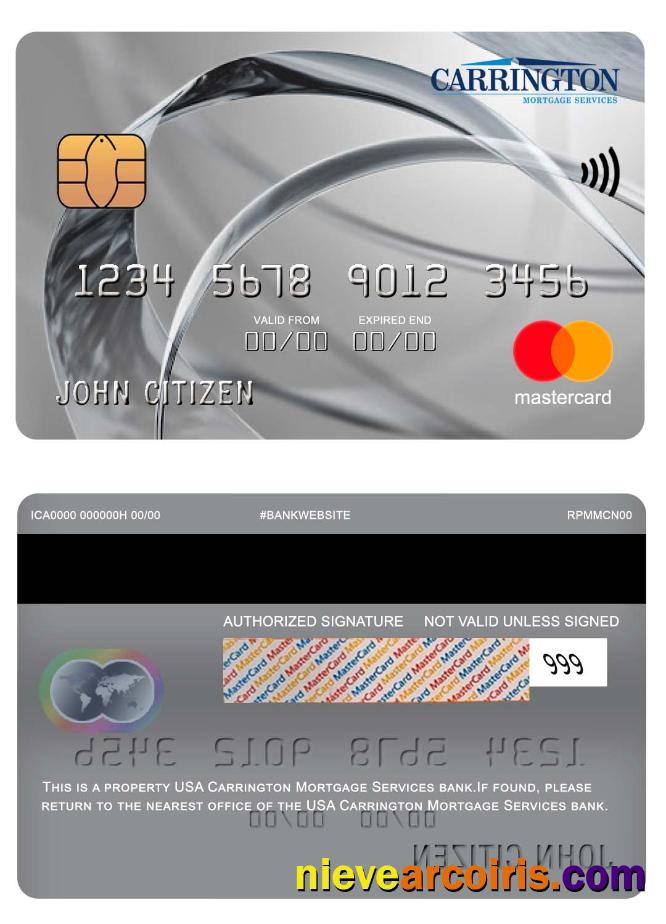 USA Carrington Mortgage Services Bank Mastercard Template