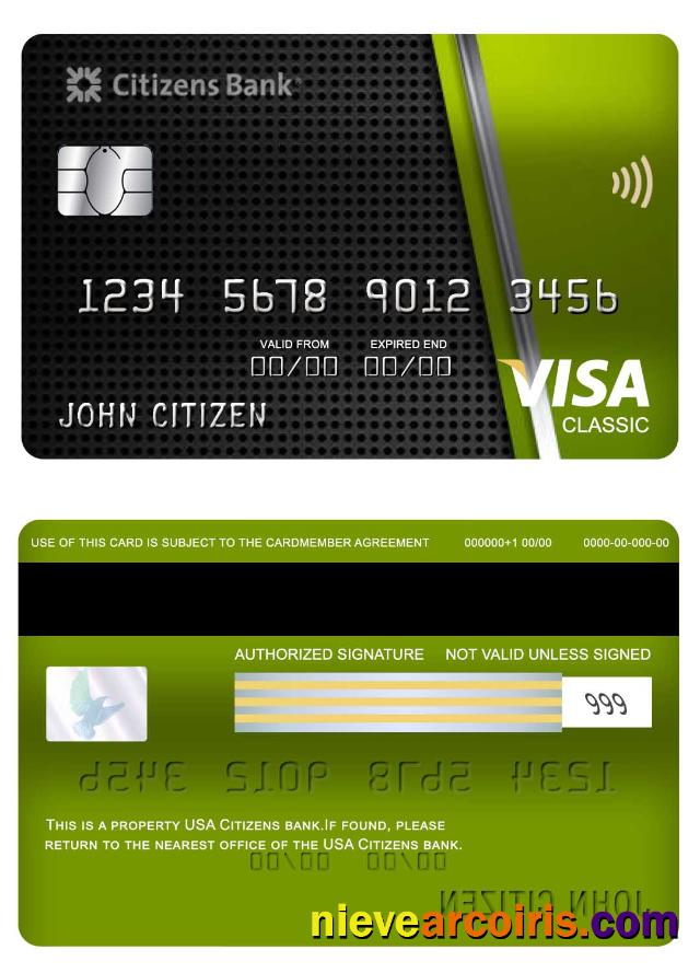 USA Citizens Bank Visa Classic Card Photolook