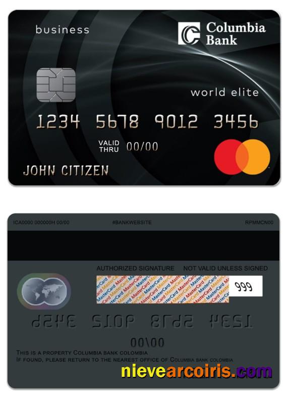 USA Columbia Bank Mastercard Business Platinum Photolook