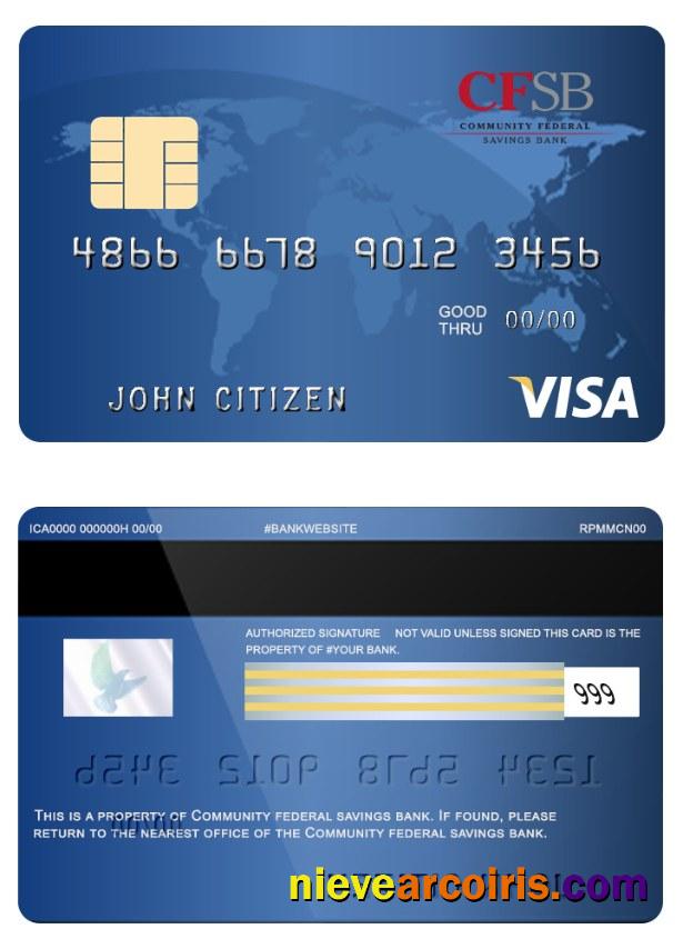 USA Community Federal Savings Bank Visa Card Sample