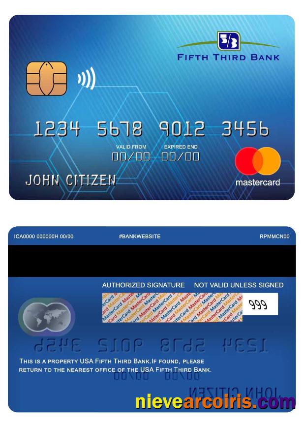 USA Fifth Third Bank Mastercard Sample