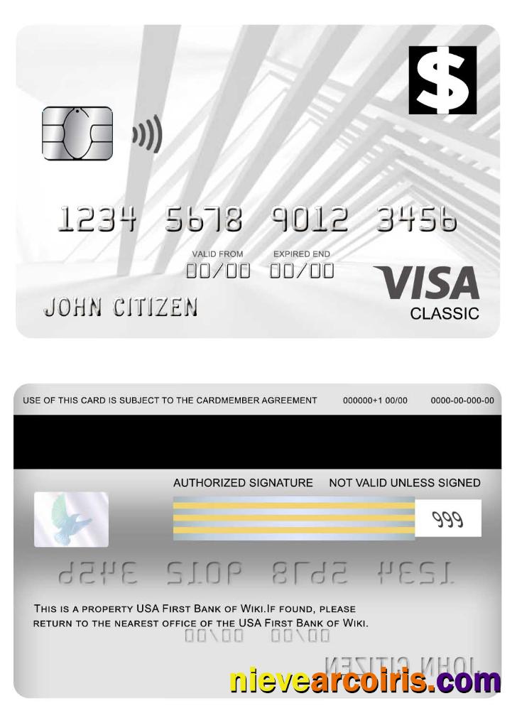USA First Bank Of Wiki Visa Classic Card Preview