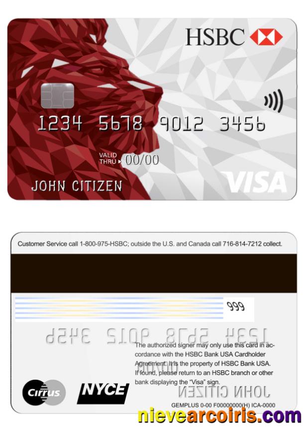 USA HSBC Visa Vredit Card Preview