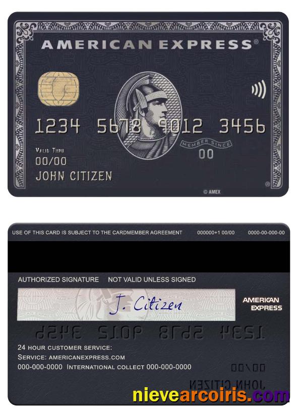 USA JP Morgan Chase Bank American Express Black Card Photolook
