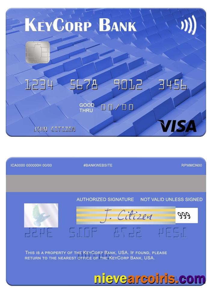 USA KeyCorp Bank Visa Card Photolook