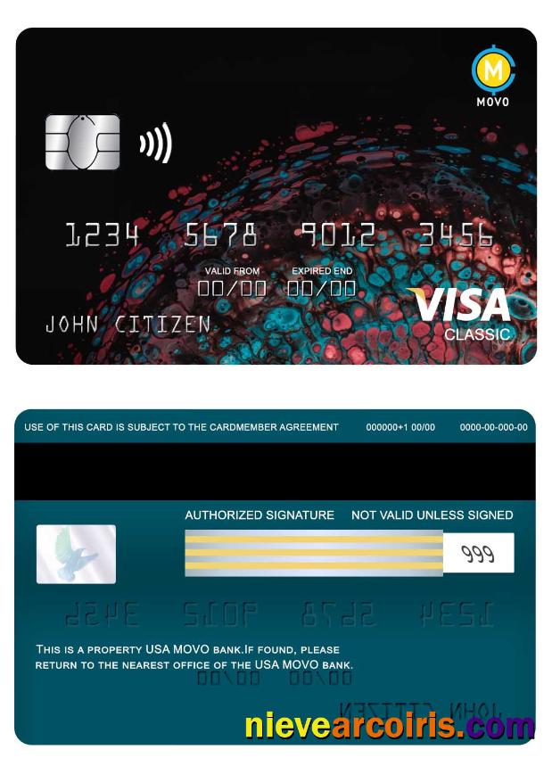 USA MOVO Bank Visa Classic Card Sample