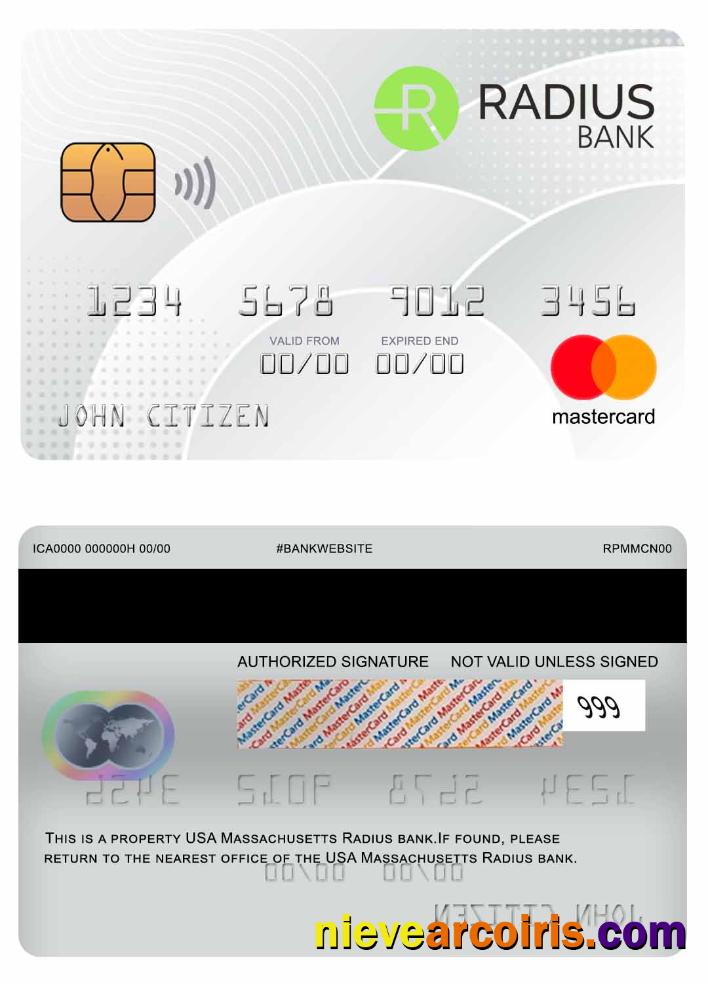 USA Massachusetts Radius Bank Mastercard Photolook