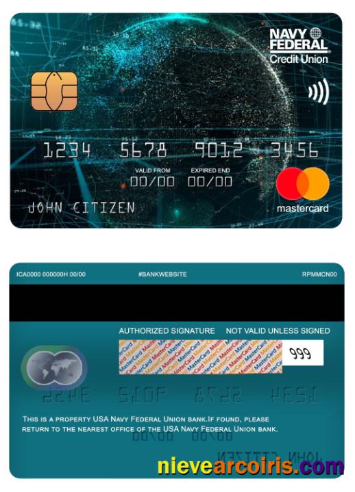 USA Navy Federal Union Bank Mastercard Photolook