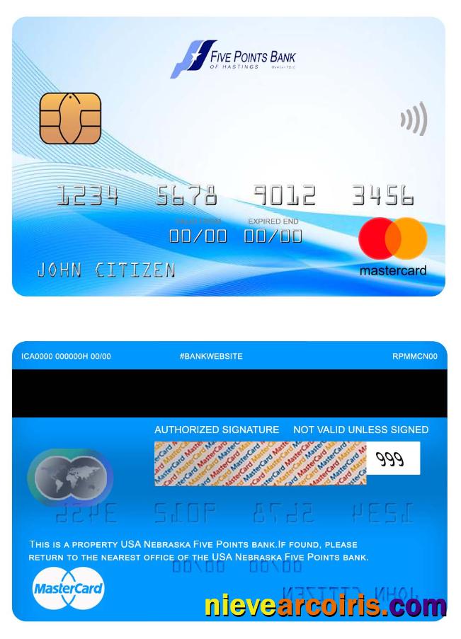 USA Nebraska Five Points Bank Mastercard Photolook