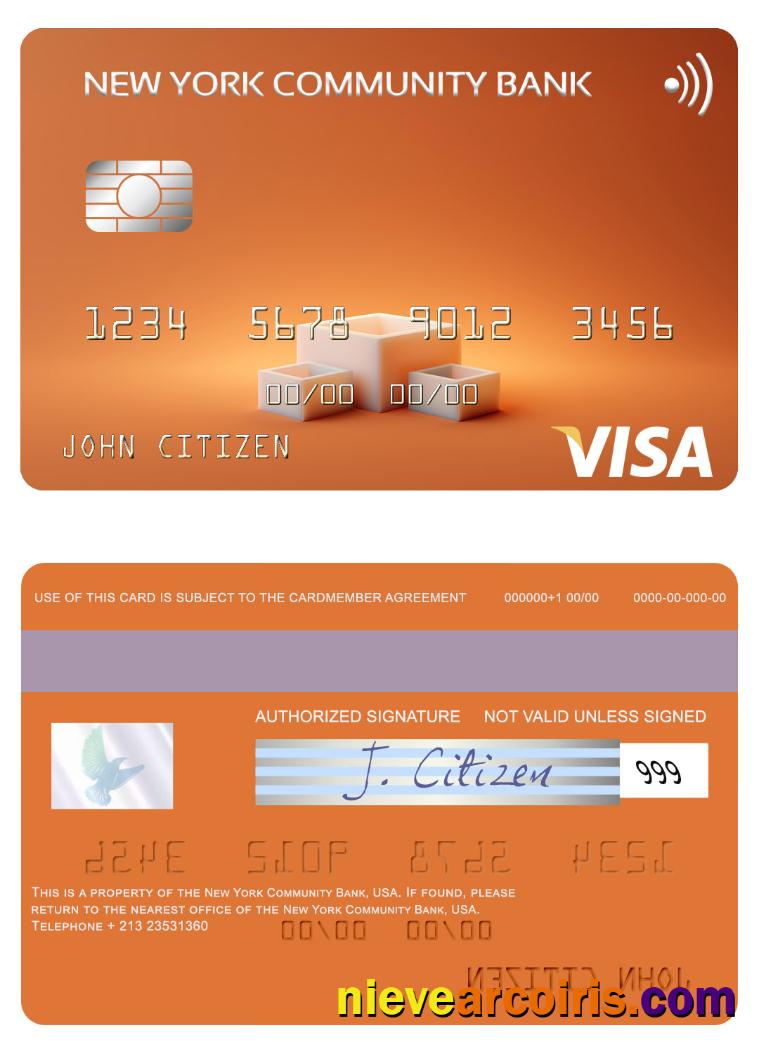 USA New York Community Bank Visa Card Photolook