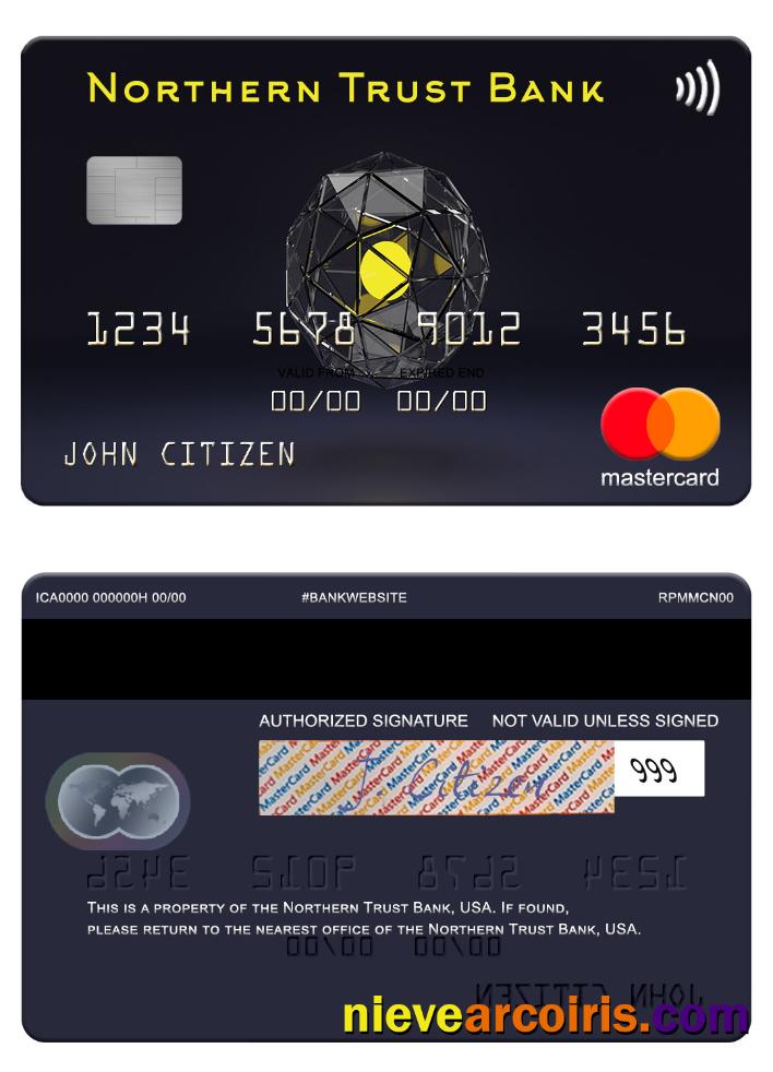 USA Northern Trust Bank Mastercard Sample