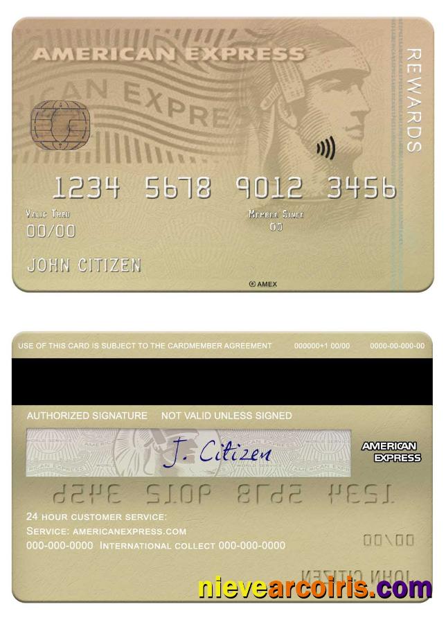 USA Ohio SUTTON Bank Amex Membership Rewards Credit Card Sample