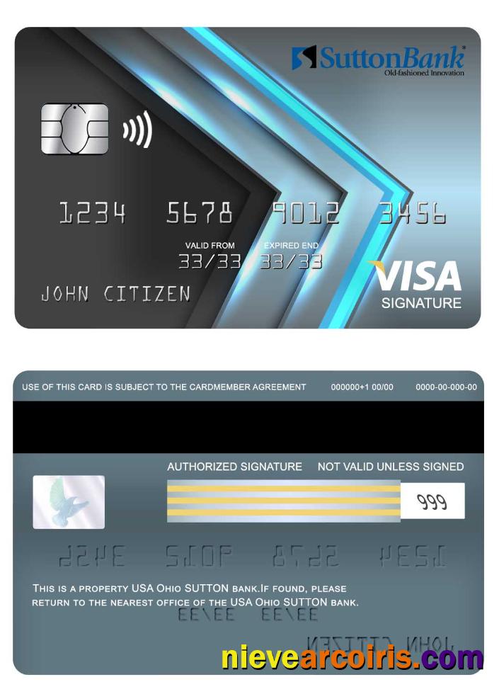 USA Ohio SUTTON Bank Visa Signature Card Photolook