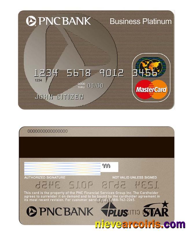 USA PNC MasterCard Sample