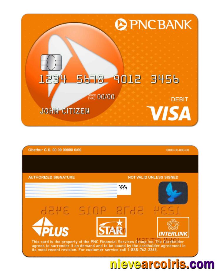 USA PNC Bank Visa Debit Card Preview