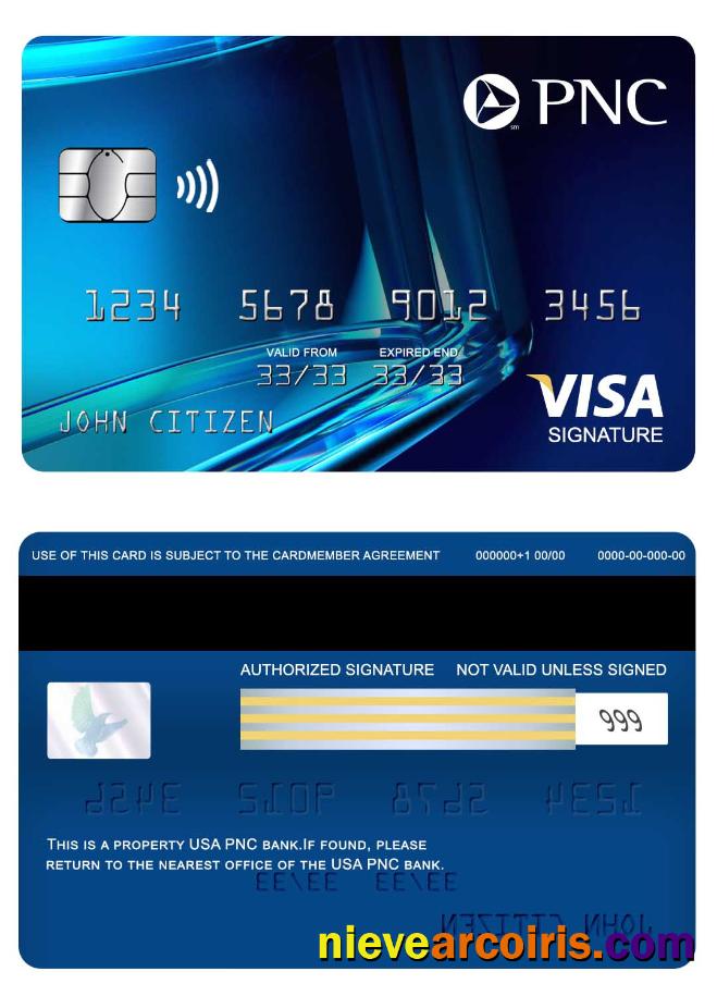 USA PNC Bank Visa Signature Card Photolook