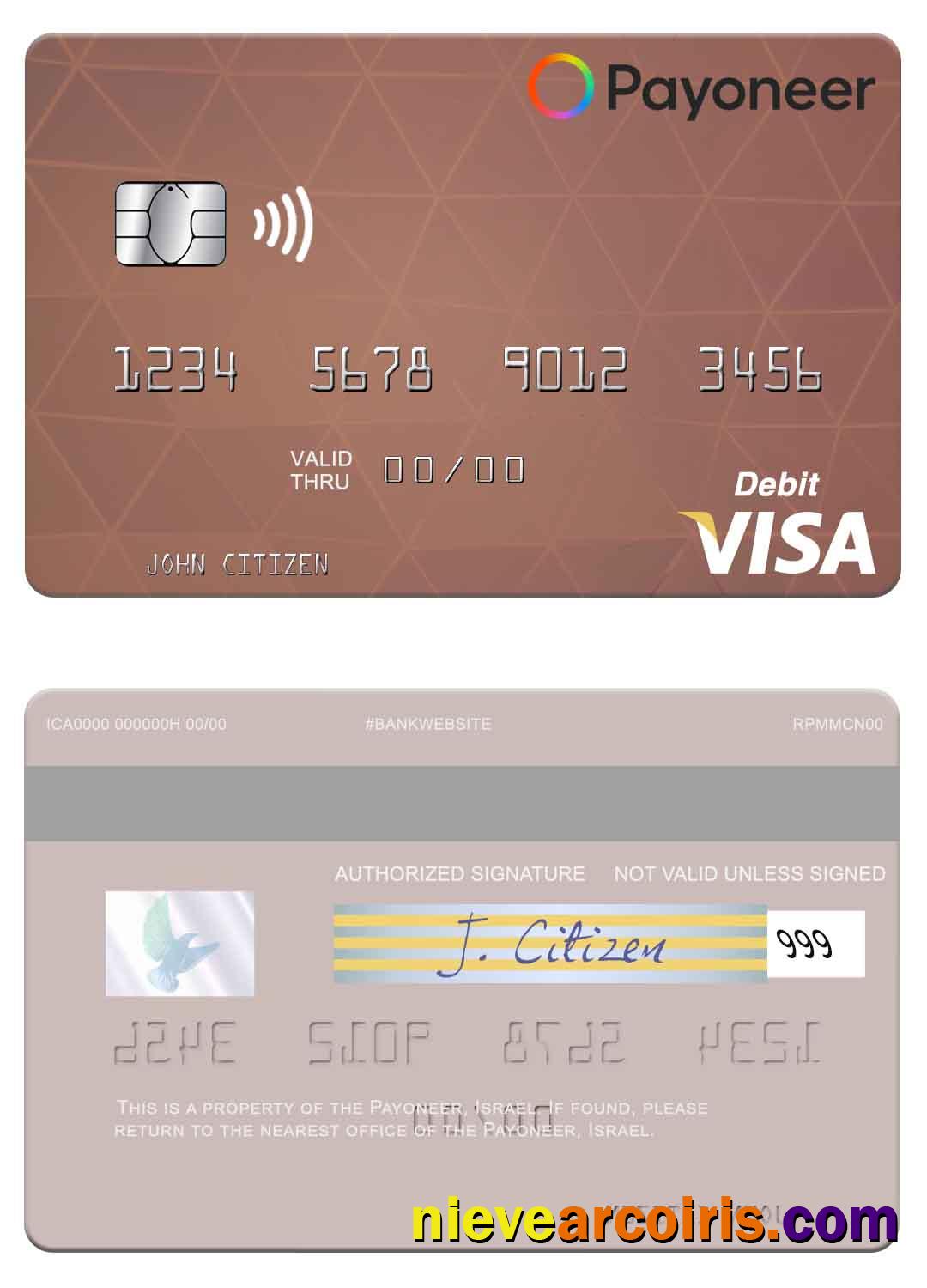 USA Payoneer Visa Debit Card Preview
