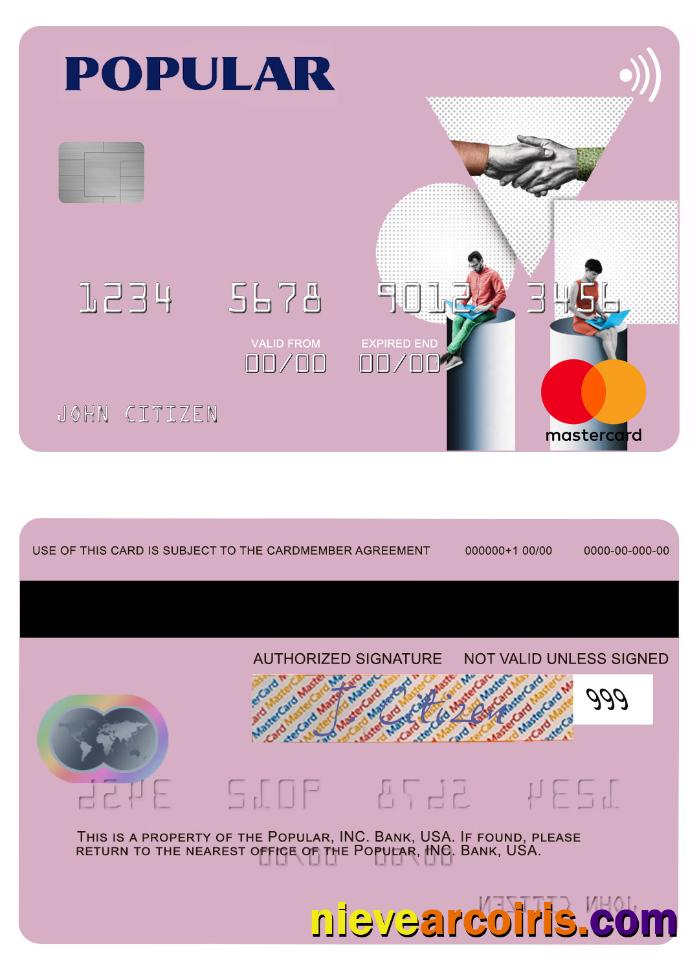 USA Popular, Inc. Bank Mastercard Sample