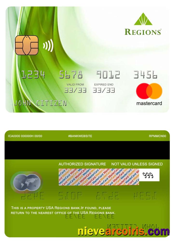 USA Regions Bank Mastercard Photolook