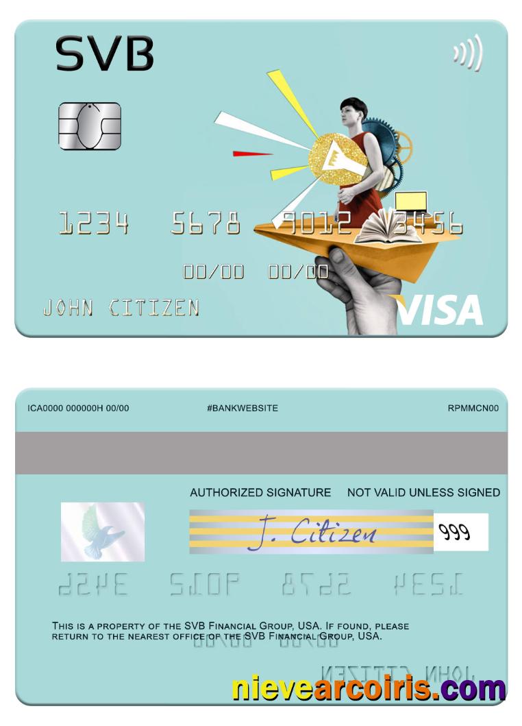 USA SVB Financial Group Visa Card Sample