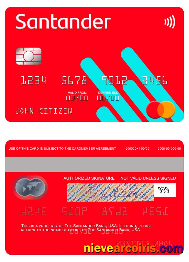 USA Santander Bank Mastercard Photolook